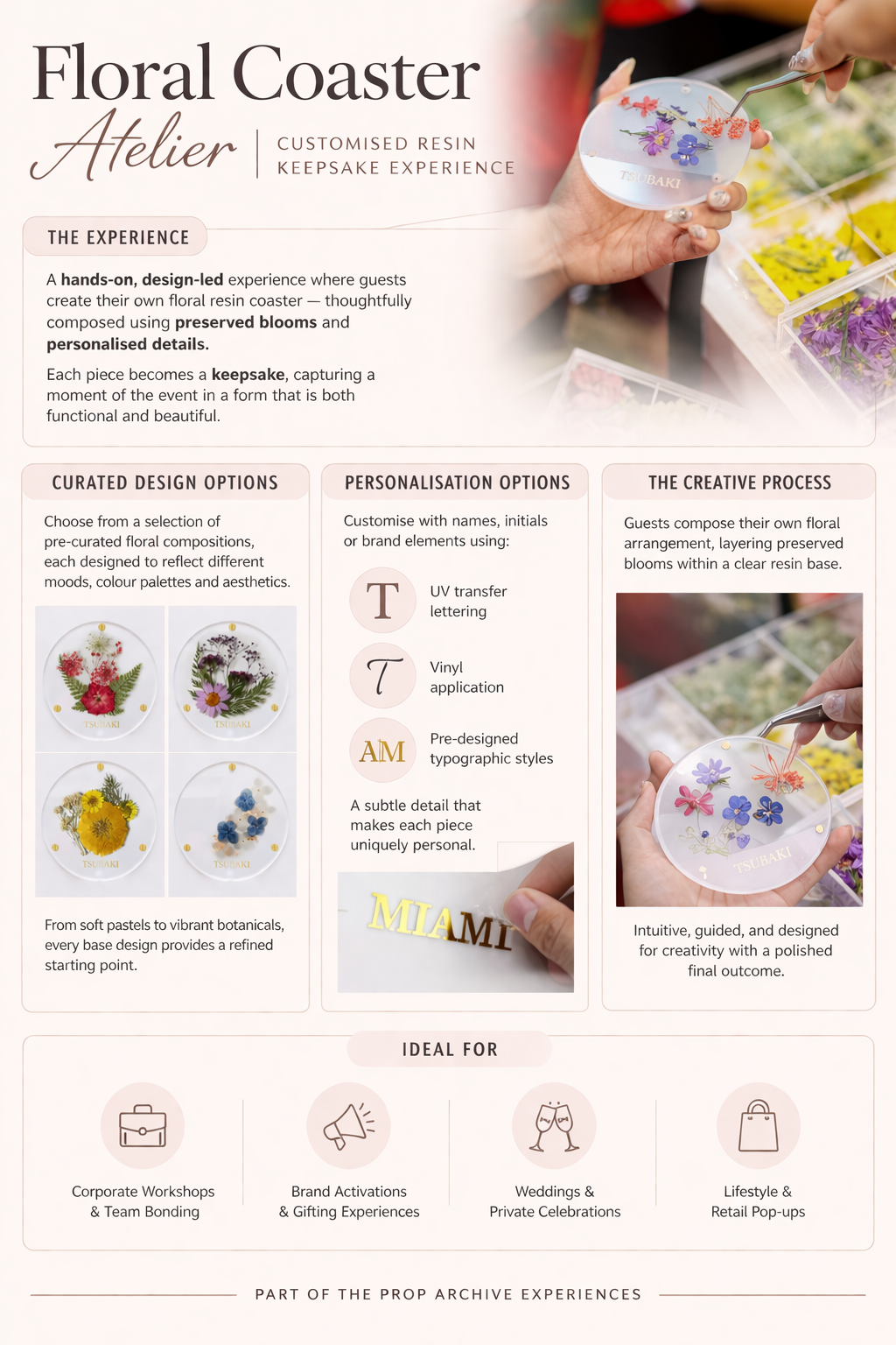 Resin Coaster Workshop Singapore | Floral Coaster Making Experience