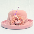 Pastel Pink Hat with Flowers