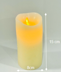 Yellowish-White Luminara Artificial Flame Pillar Candle