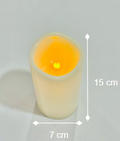 White LED Flameless Pillar Candle (White tip)