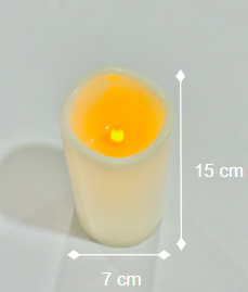White LED Flameless Pillar Candle (White tip)