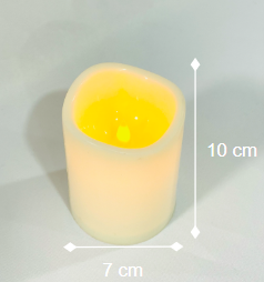 White LED Flameless Pillar Candle (White tip)