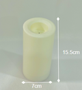 White LED Flameless Pillar Candle (Black tip)