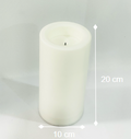White LED Flameless Pillar Candle (Black tip)