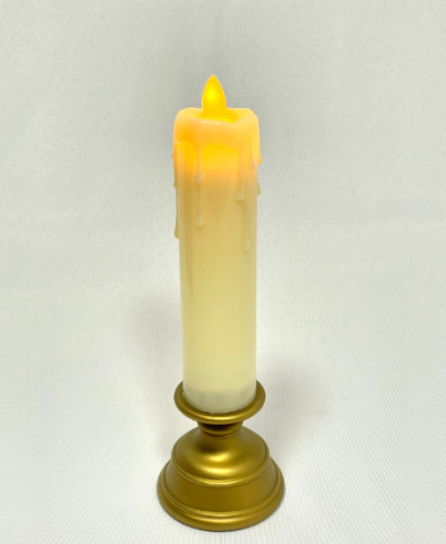 White LED Flameless with Gold base