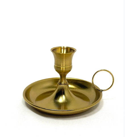 Single antique gold Candle Holder