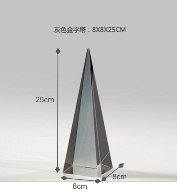 Metal Coating Glass Square Pyramid