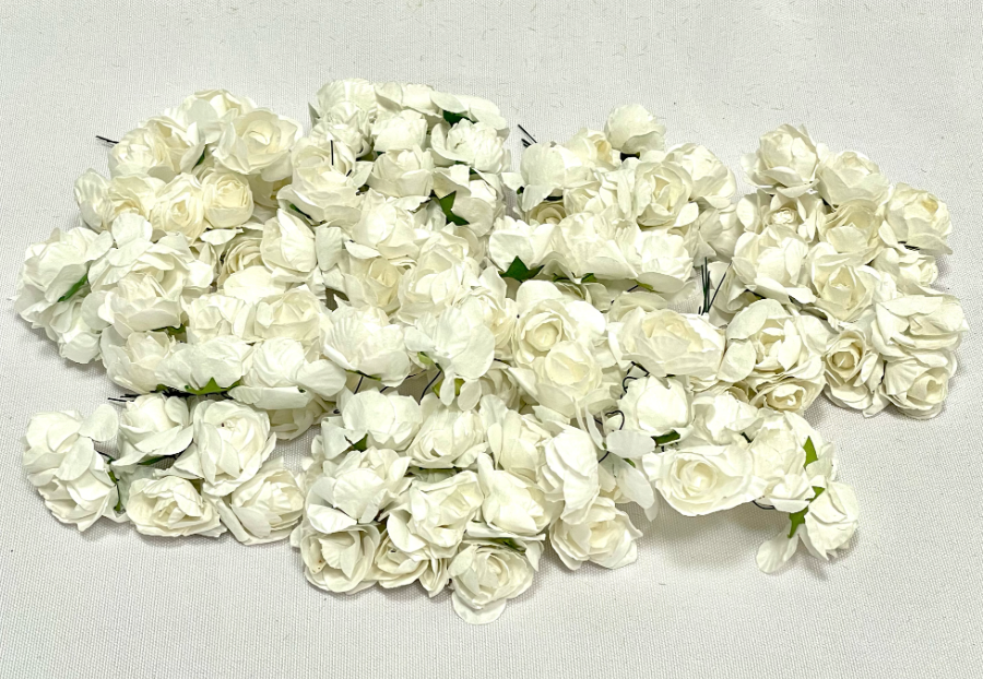 Artificial White Rose Bunch