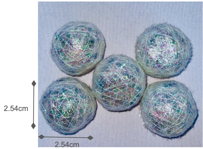 Light-colored yarn with sparkly, iridescent threads