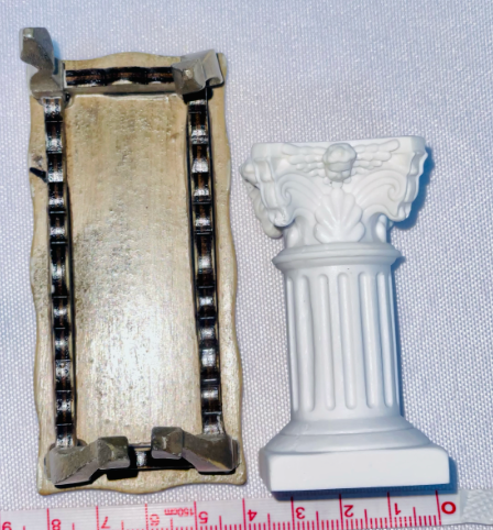 Miniature Roman Column & Wooden Plaque