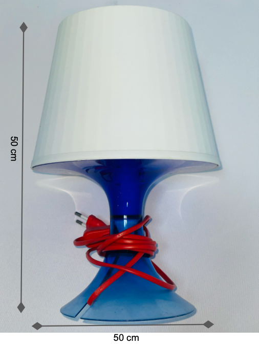 White and Blue Transparent Plastic Table Lamp