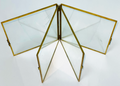 Gold Metal Book Folding Glass Photo Frame