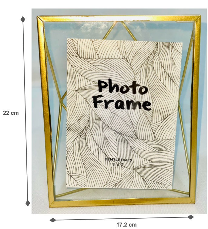 Gold Metal geometric Nordic Style Glass Photo Frame