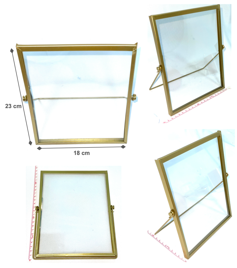 Gold Metal Glass Photo Frame