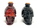 Skull glass bottle with cork
