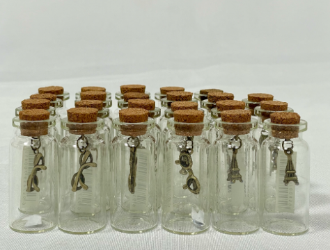 10ml Small glass w/ mini cork bottle