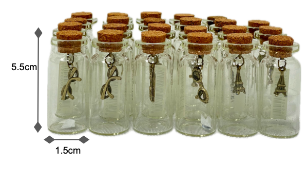 10ml Small glass w/ mini cork bottle