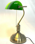 Green Glass banker Desk Lamp