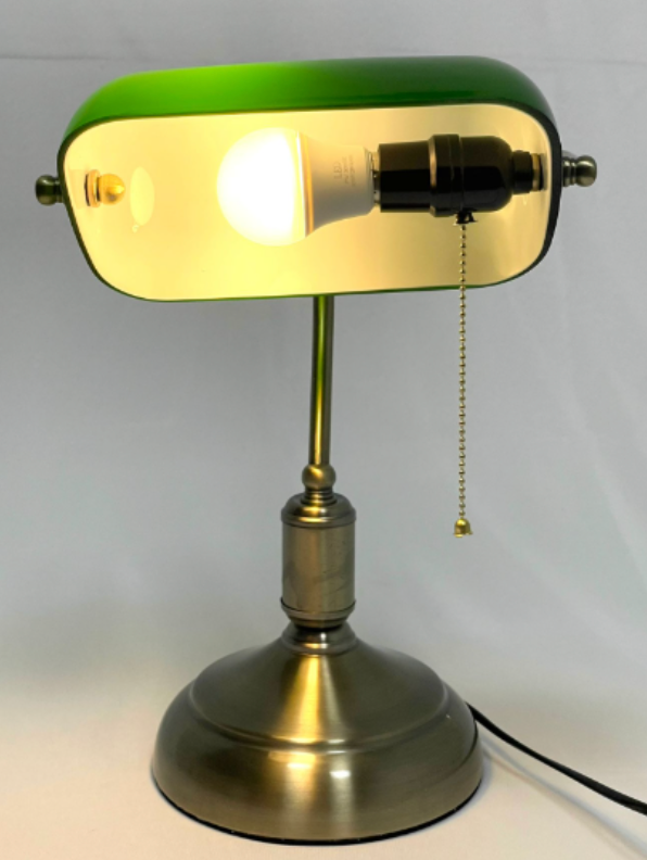Green Glass banker Desk Lamp