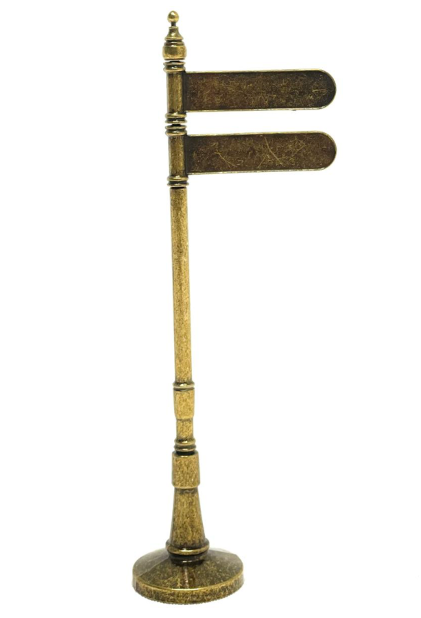 Dual Antique Brass Sign Post