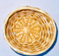 Tan Round Woven Rattan Basket