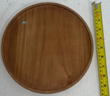Brown Round Wood Tray