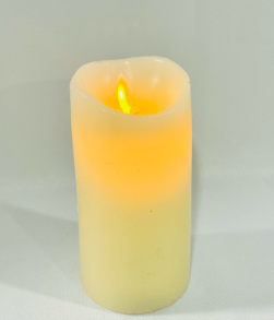 Yellowish-White Luminara Artificial Flame Pillar Candle