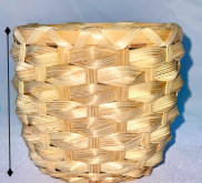 Tan Round Woven Rattan Basket