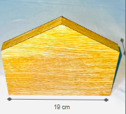 Tan House Shaped Wood Block